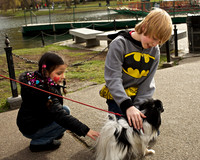 Izzy with Admirers in Boston Garden