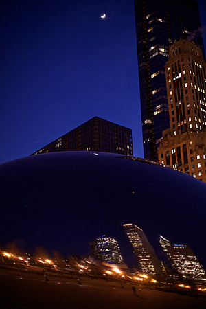 Cloud Gate and Moon