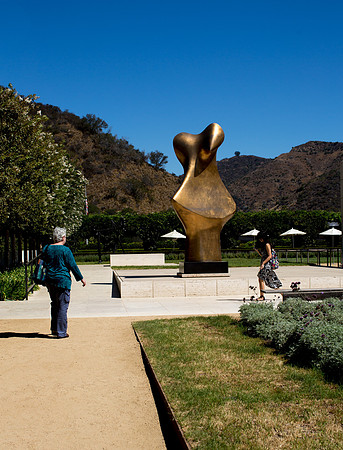 Susan, Henry Moore, and passerby